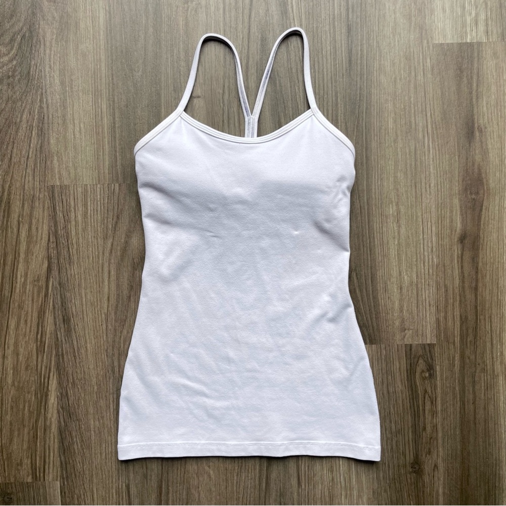 Power Y Lululemon Athletica Tank Top, White Athletic Shirt